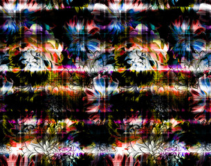 Floral pattern of intertwined intricate abstract elements. Abstract design, illustration background crafted for textile or print. Seamless pattern