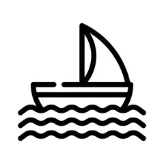 sail boat line icon