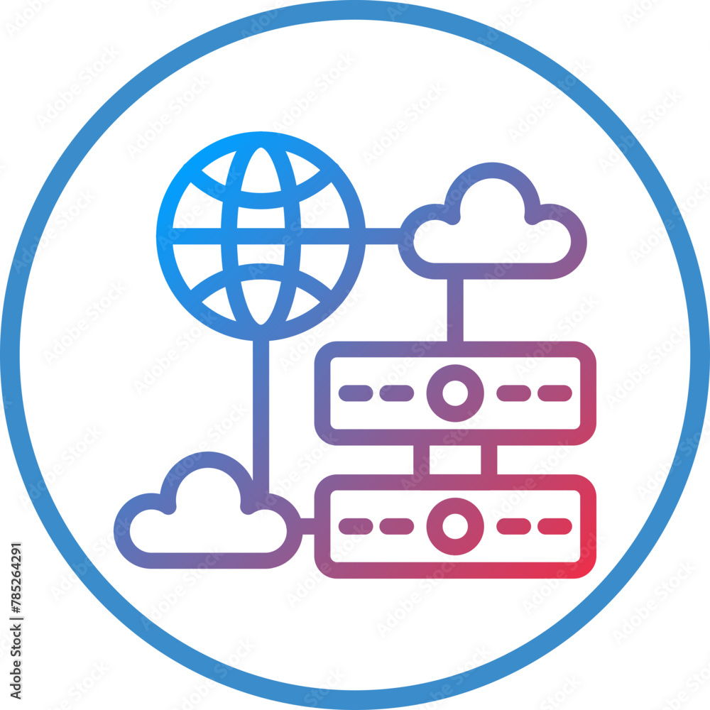 Poster vector design web hosting icon style