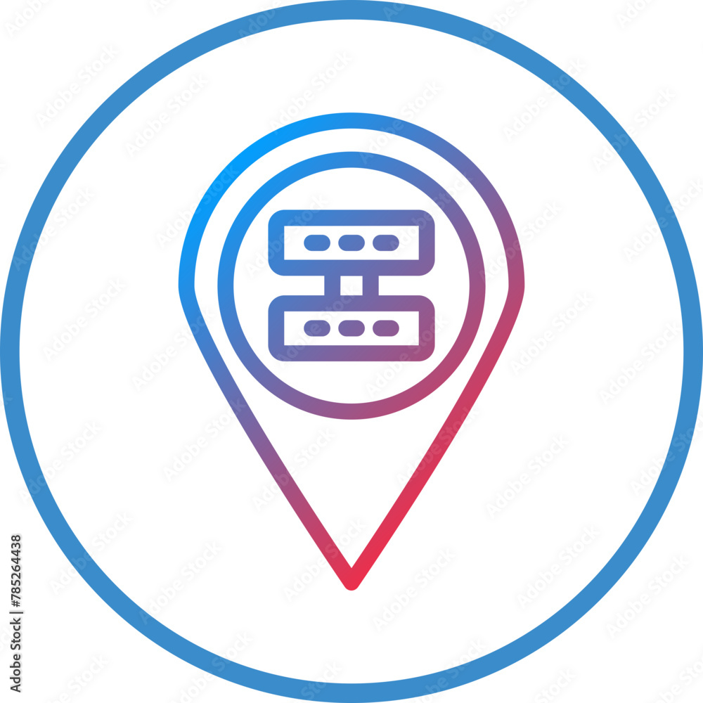 Poster vector design server location icon style