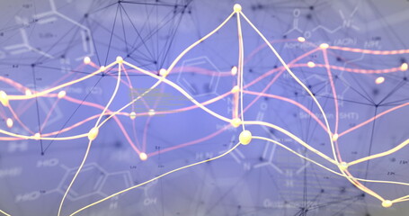 Image of data processing over moving shapes