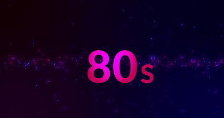 Image of 80s text on black background with lights
