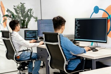 people working in office