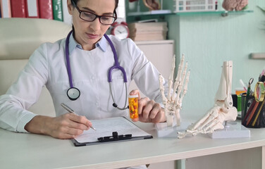 Joint pain medicine and painful injury or arthritis medicine symbol for healthcare and treatment