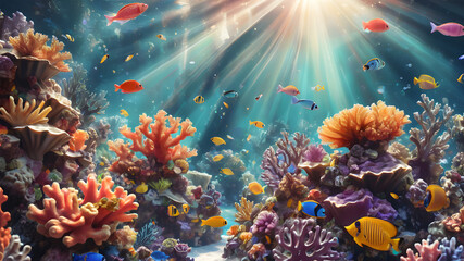 Obraz na płótnie Canvas fish in the aquarium