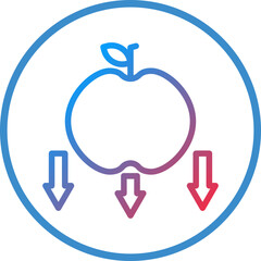 Vector Design Falling Apple Icon Style