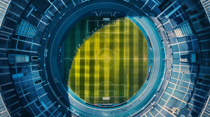 Obraz premium Top view of soccer stadium
