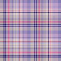 Seamless pattern in wondrous gray, violet and pink colors for plaid, fabric, textile, clothes, tablecloth and other things. Vector image.