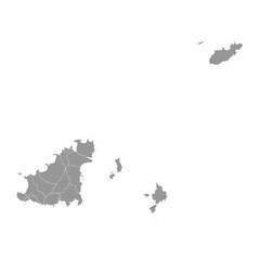 Guernsey map with administrative divisions. Vector illustration.