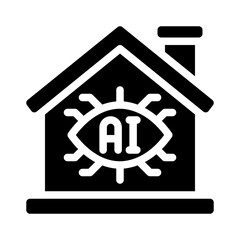 smart home glyph icon