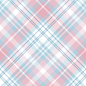 Seamless pattern in wondrous white, blue and pink colors for plaid, fabric, textile, clothes, tablecloth and other things. Vector image. 2