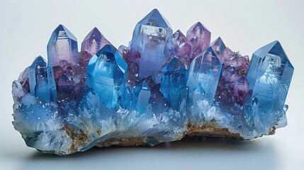 Stunning closeup of blue and purple crystals