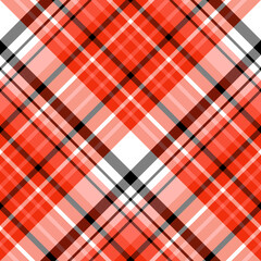 Seamless pattern in wondrous white, red, pink and black colors for plaid, fabric, textile, clothes, tablecloth and other things. Vector image. 2
