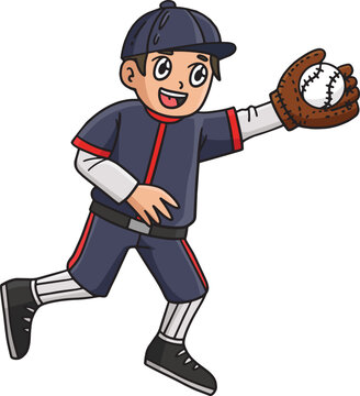 recommend clip art: Boy Catching Baseball Cartoon Colored Clipart 