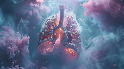 The lungs of a smoker. - obrazy, fototapety, plakaty