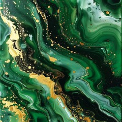hunter green gold emeral green and white art design