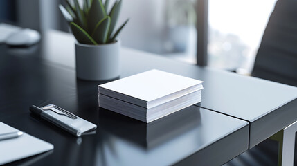 A stack of business cards with a sleek minimalist design