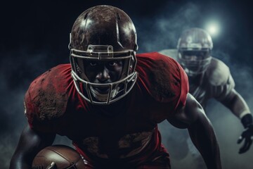 American football: a dynamic collision of strategy, strength, and skill, the essence of gridiron prowess, team unity, and the fervor of a quintessential American sport