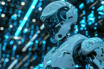 AI robots big data. AI robots Background of the digital world in cyberspace