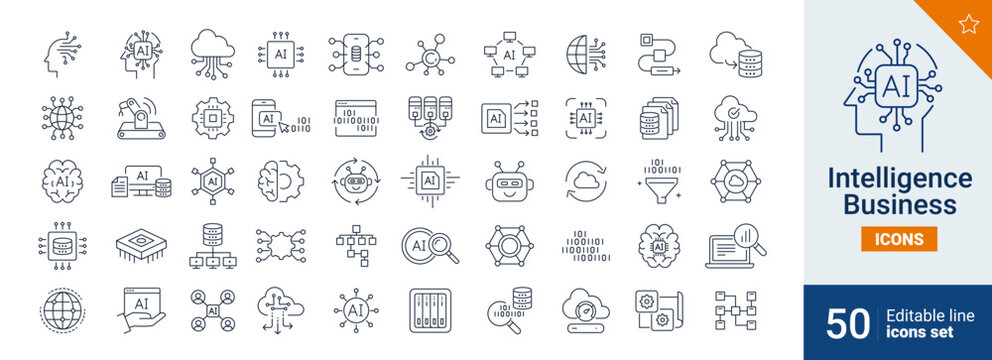 Intelligence icons Pixel perfect.data, business, server, ...	
