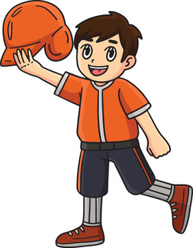 Boy Wearing Baseball Helmet Cartoon Clipart