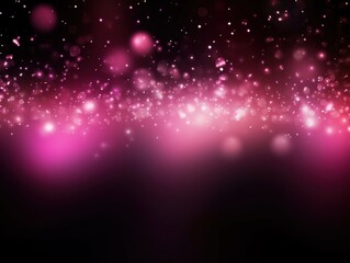 Pink abstract glowing bokeh lights on a black background with space for text or product display