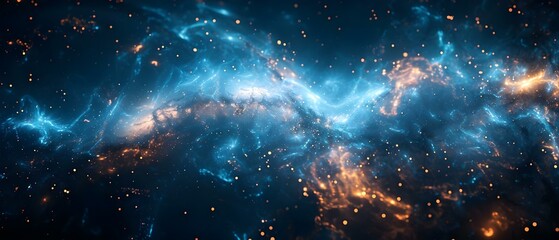 Cosmic Symphony: Dark Matter Weaving the Universe's Fabric. Concept Astronomy, Dark Matter, Universe, Cosmic Symphony, Fabric of the Universe - obrazy, fototapety, plakaty