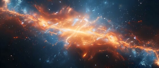 Interstellar Symphony: Cosmic Web of Galaxies and Dark Matter. Concept Astrophotography, Space Exploration, Dark Matter, Interstellar Symphony, Cosmic Web