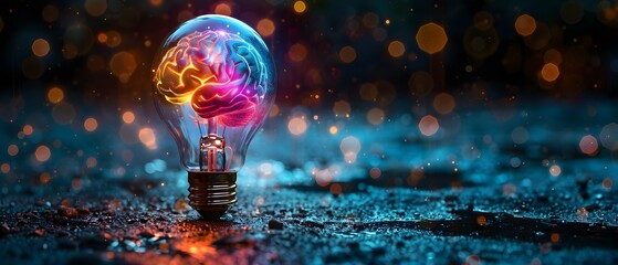 Illuminated Mind: A Brainstorm of Colors. Concept Mindful Color Reflections, Vibrant Brainstorming, Creative Thinking Spaces, Colorful Brain Activities, Illuminated Inspiration