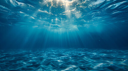 Beautiful blue ocean surface seen from underwater 