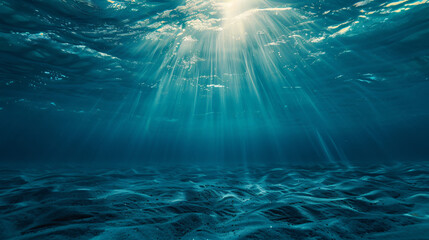 Fototapeta na wymiar Beautiful blue ocean surface seen from underwater 