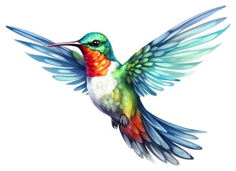 Obraz premium PNG Hummingbird animal flying white background