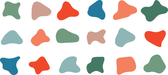 Set of Liquid Fluid Blob shape collection. Vector illustration. 