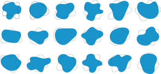 Set of Liquid Fluid Blob shape collection. Vector illustration. 