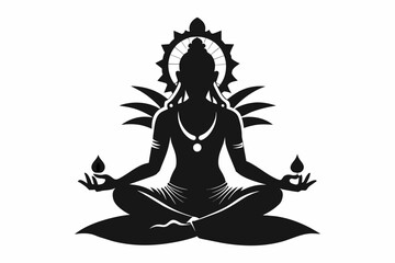 Obraz na płótnie Canvas Hinduism vector silhouette on white background