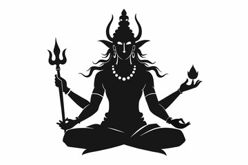 Hinduism vector silhouette on white background