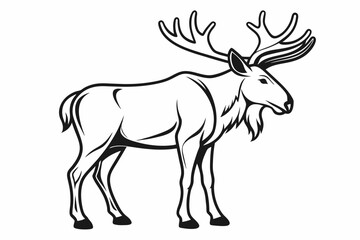 moose outline silhouette on white background