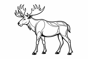 moose outline silhouette on white background