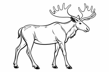 moose outline silhouette on white background