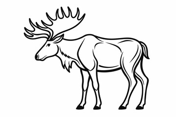 moose outline silhouette on white background