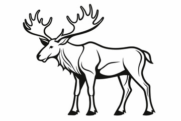 moose outline silhouette on white background