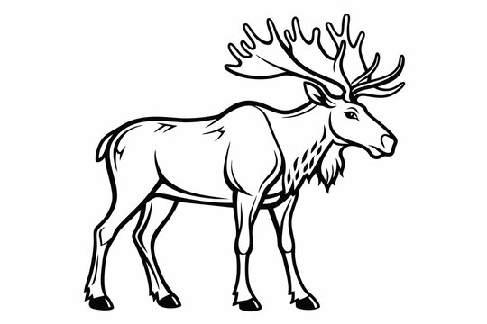 recommend clip art: moose outline silhouette on white background