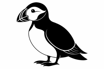 puffin silhouette on white background