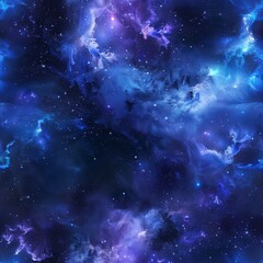 A blue and purple space background with stars and galaxies