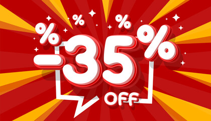 Sale off 35 Percentage, gift save offer, special banner discount. Vector illustration