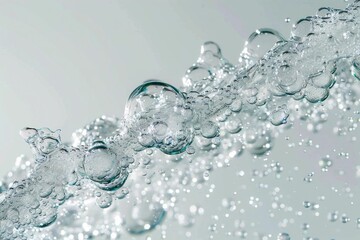 Bubbles in Transparent Water Close-up. Generative ai