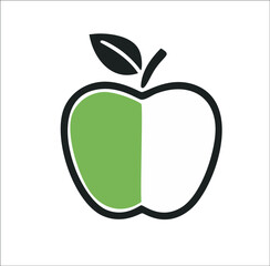 green apple icon, transparent background