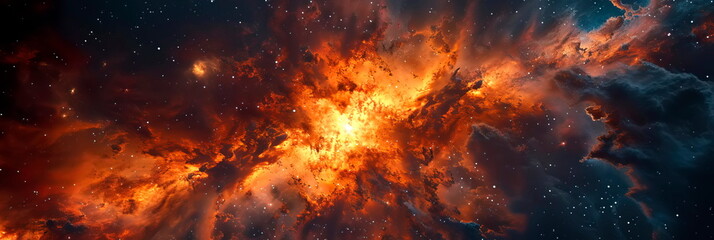 supernova explosion within a galaxy, capturing the dramatic and awe-inspiring moment. - obrazy, fototapety, plakaty