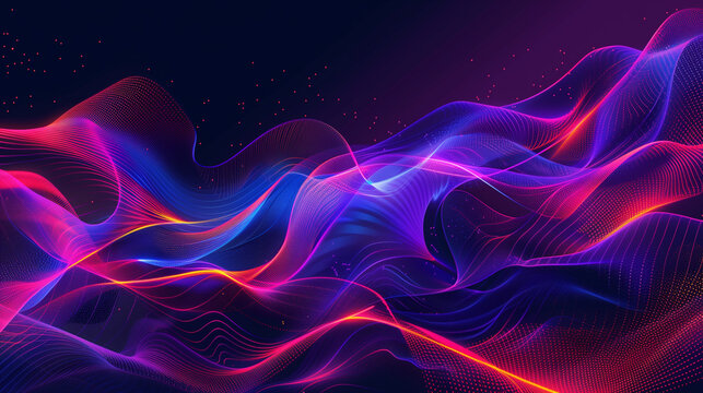 black background with neon wave design