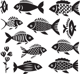 Bold Fish Symbol Vector Art with Striking Design